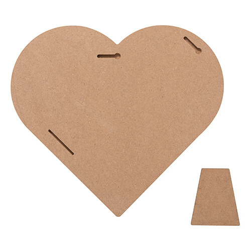 Fotoramme - hjerte i MDF til sublimering - 25,4 x 25,4 cm