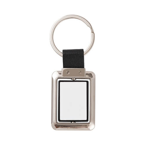 Roterande nyckelring för sublimeringsnycklar - rektangel på en svart rem