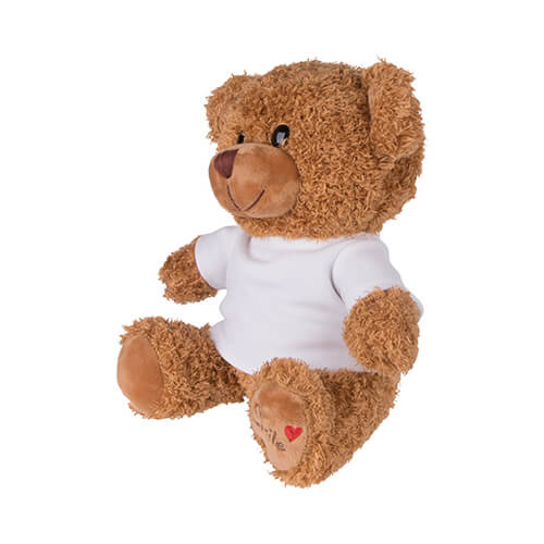 Oso de peluche de 23 cm con camiseta para impresión por sublimación - marrón