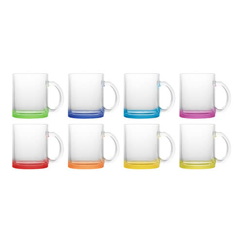 Mug en verre de 330 ml pour sublimation - avec un fond vert