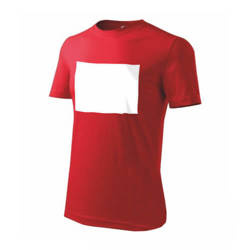 PATCHIRT - T-shirt i bomull för sublimeringstryck - tryckfält horisontellt - rött