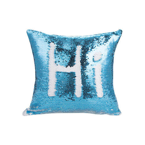 40 x 40 cm pillowcase with two colour of sequins for sublimation printing – light blue