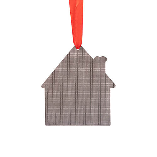 Metalen kerstboomlabel voor sublimatie - geel huis