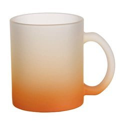 Taza de vidrio esmerilado 330 ml para sublimación - degradado naranja