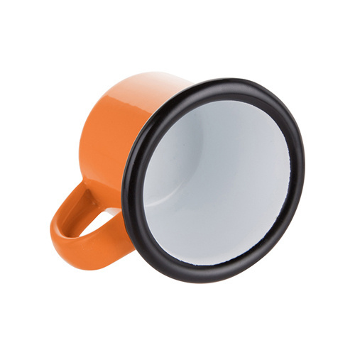 Emaille mok 100 ml oranje met zwarte rand Sublimation Thermal Transfer
