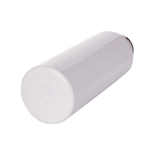 Termos din oțel inoxidabil 350ml cu capac din bambus pentru sublimare - alb