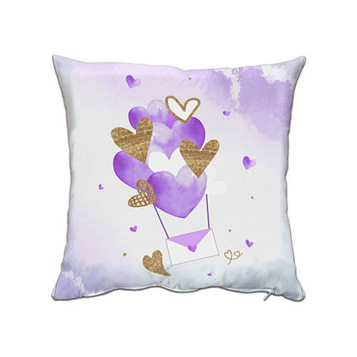 Taie d'oreiller en satin 38 x 38 cm pour sublimation - Love Purple