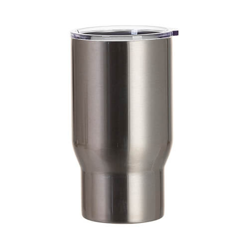550 ml nerūsējošā tērauda ceļojumu krūze sublimācijai - sudraba krāsā