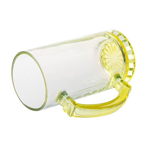 470 ml glasmugg för sublimering - gult handtag och botten