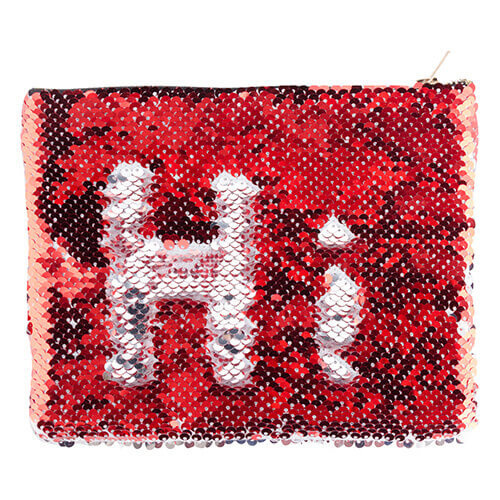 Trousse de toilette 20,5 x 16 cm avec paillettes rouges, sublimable