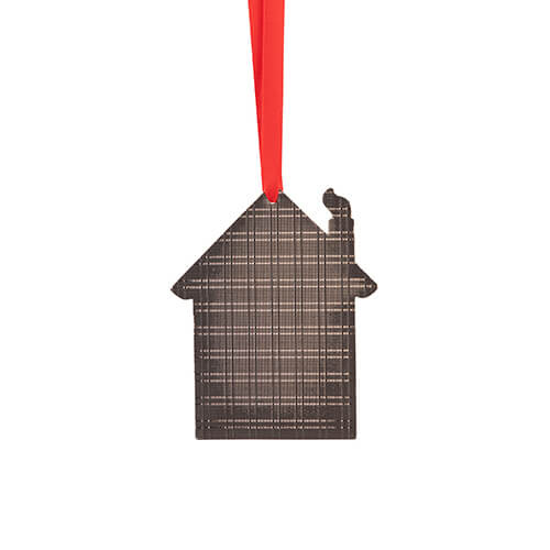 Colgante de metal para árbol de Navidad para sublimación - cabaña