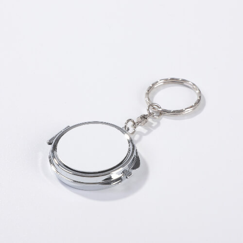 Keyring with a lockable sublimation mirror - circle