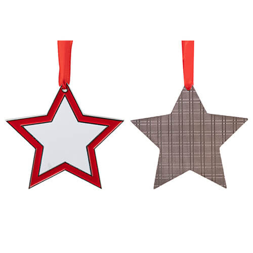 Colgante de metal para árbol de Navidad para sublimación - estrella