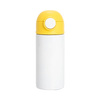 Bidon - flacon pour enfants de 360 ml pour sublimation - blanc avec bouchon jaune