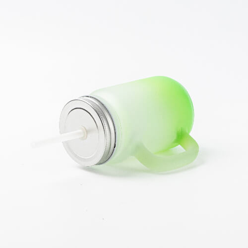 Mason Jar matēta stikla krūze sublimācijai - zaļš gradients