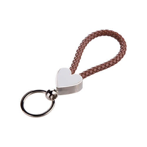 Porte-clé tressé cercle sublimable - marron