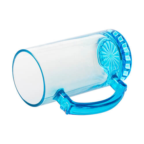 Glazen mok van 470 ml voor sublimatie - lichtblauw handvat en bodem