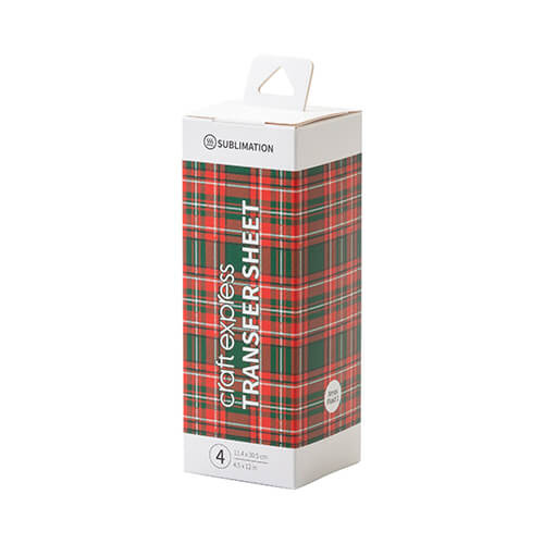 Xmas Plaid 1 prenosni list - 30,5 x 11,4 cm - 4 kosi.