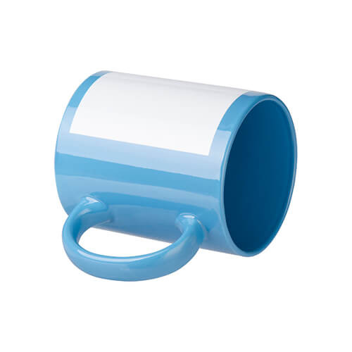 Mug 330 ml bleu avec patch blanc Sublimation Transfert Thermique