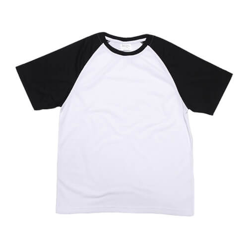JSubli Apparel t-krekls balts ar melnām piedurknēm Sublimācija Termiskā pārnese
