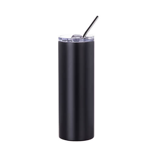 600 ml mug with a straw for sublimation - black matte