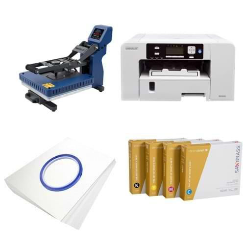 Sawgrass Virtuoso SG500 printer set + 38 x 38 cm flat press with sliding table - BPRO3838DSCB ChromaBlast