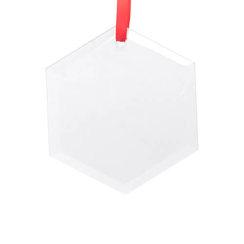 Pendentif sapin de Noël en verre pour sublimation - hexagone