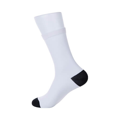 20 cm socks with black toes and heel for sublimation
