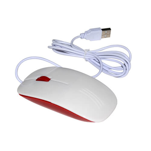 Souris d'ordinateur optique avec fil 3D rouge Sublimation Transfert Thermique