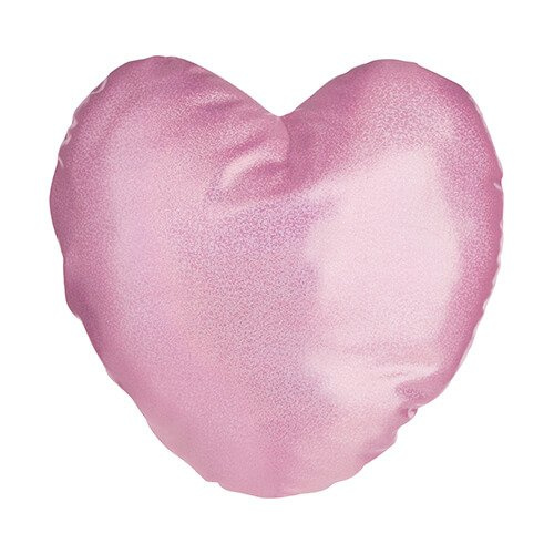 Brokadepudebetræk 40 x 40 cm til sublimering - rosa hjerte