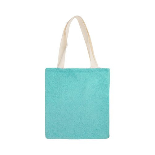 Pluche tas 34 x 37 cm voor sublimatie - wit en groen