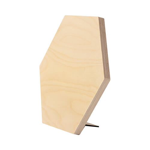 Kuusikulmainen vanerinen valokuvakehys sublimaatiota varten - 30,5 x 25,4 cm