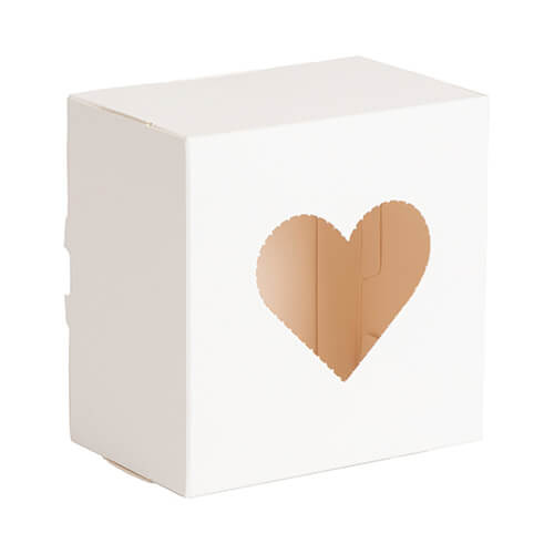 Decorative packaging with heart-shaped window for sublimation - 10.2 x 10.5 x 6.6 cm