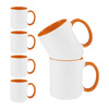 Set van 6 330 ml A+ mokken met oranje binnenkant en oogje voor sublimatie