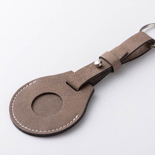 Leren sleutelhanger met riem / AirTag etui voor sublimatie - grijs