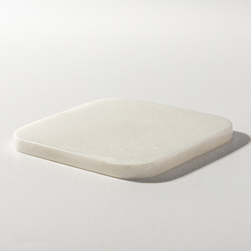 Bögre alátét 10 x 10 cm fehér márványból és parafából, szublimációhoz - négyzet alakú