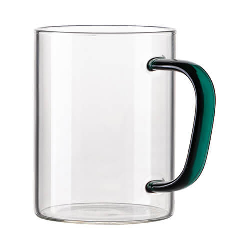 Verre de 450 ml avec un manche vert pour la sublimation