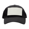 Cotton baseball cap with rectangular velcro patch for sublimation - black
