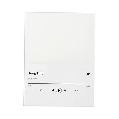 Szublimációs üvegkeret - 15 x 20 cm - Zene