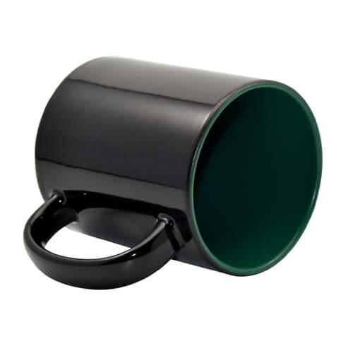 Magic mug 330 ml black with dark green interior Sublimation Thermal Transfer