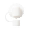 Silicone straw cap Ø 0,8 cm for sublimation - white flower 