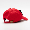 Cotton baseball cap with rectangular velcro patch for sublimation - red