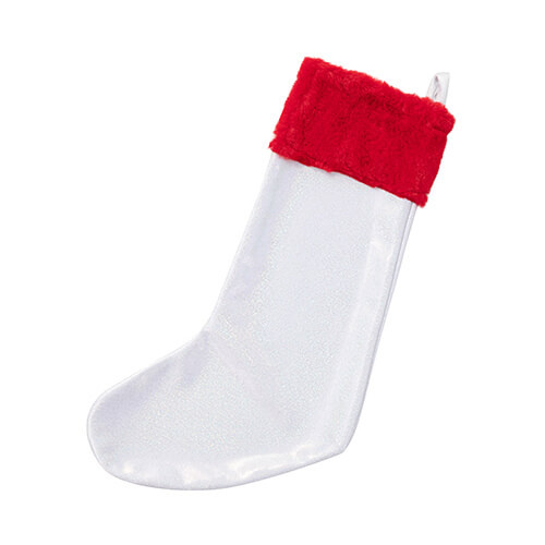 Chaussette de Noël scintillante sublimée - blanc