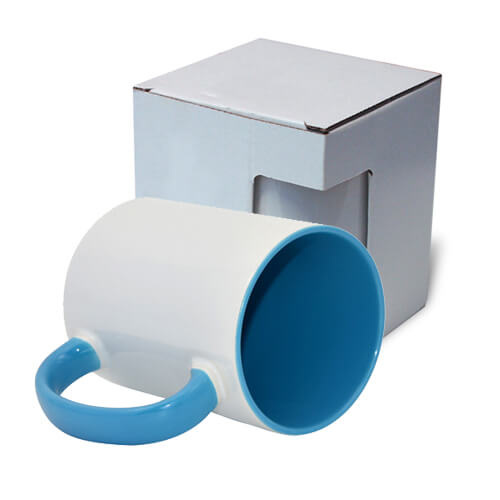 Taza FUNNY A + MAX 450 ml celeste con caja KAR5 Sublimación Transferencia Térmica