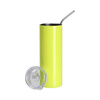 600 ml mug with straw for sublimation - neon yellow