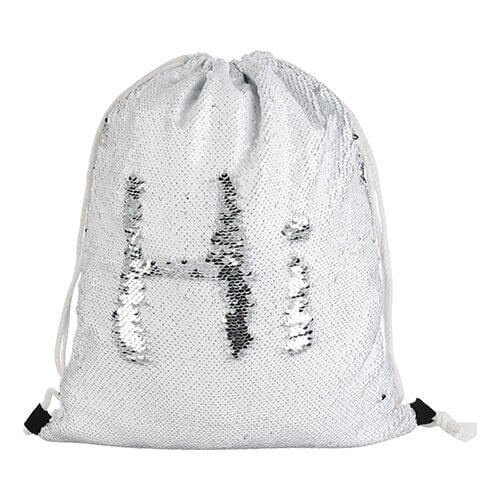 Saco trasero de 36 x 45 cm con lentejuelas para impresión por sublimación - blanco