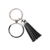 Round key ring with short fringes - black for sublimation
