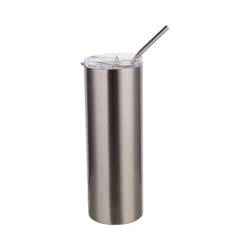 600 ml mug with a straw for sublimation - silver