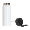 Bidon - dryckesflaska 800 ml med vikbart handtag för sublimering - vit