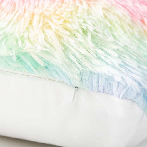 Față de pernă colorată 40 x 40 cm din fleece cu păr lung și microfibră pentru sublimare